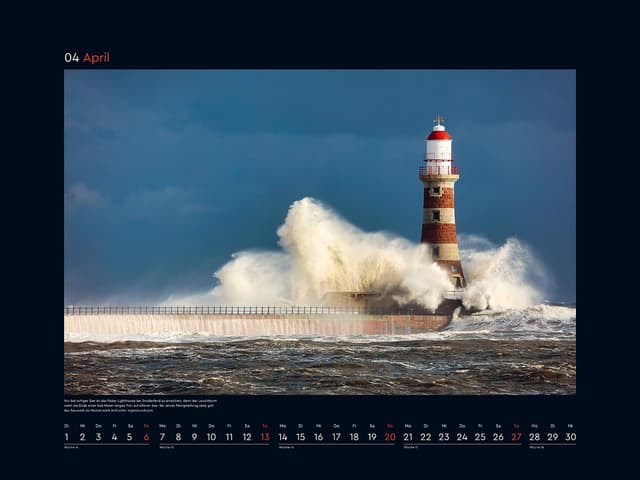 Detalle de Leuchttürme KUNTH Wandkalender 2025 (60 x 45 cm) mit Spiralbindung – Großformat für maritime Wandmomente