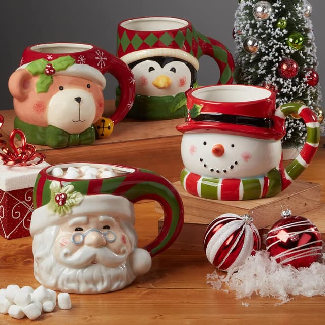 Detalle 2 de Certified International Holiday 4-Piece Mug Set (18 oz) — Multicolor Earthenware