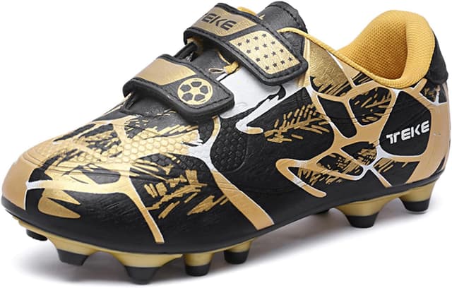 Detalle de Hanani Kids FG/AG Football Boots (Unisex) – Black Gold, Size 13 Child (UK)
