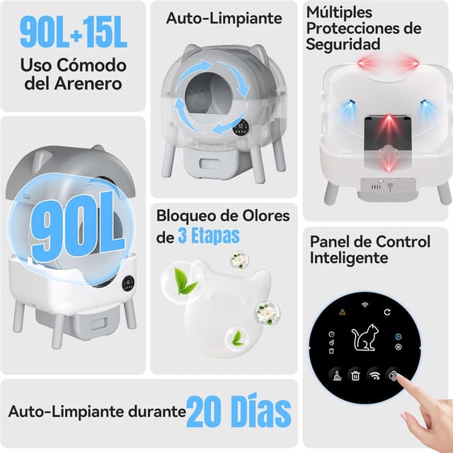 Thumbnail 1 de TRIUMPHKEY Arenero Gatos Autolimpiable 90 L