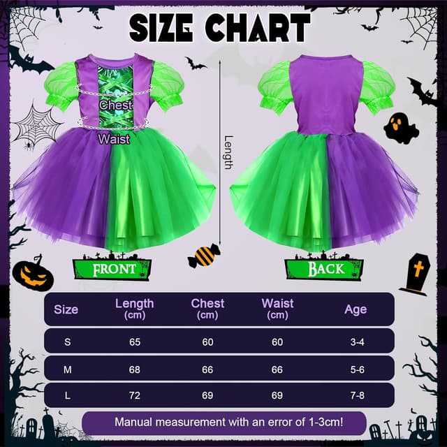 Thumbnail 2 de BITOYO Déguisement Halloween Fille 7 Pièces Clown