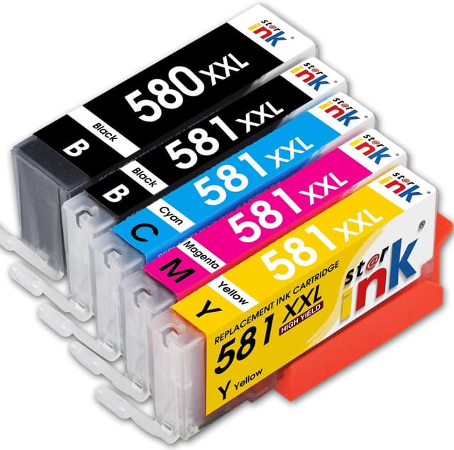 Detalle de Starink 580XXL & CLI-581XXL Compatible Ink Cartridges (5 Pack) for Canon 580/581