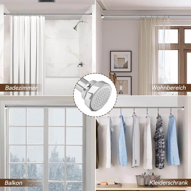 Thumbnail 6 de Duschvorhangstange ohne Bohren 25 mm 73-195 cm