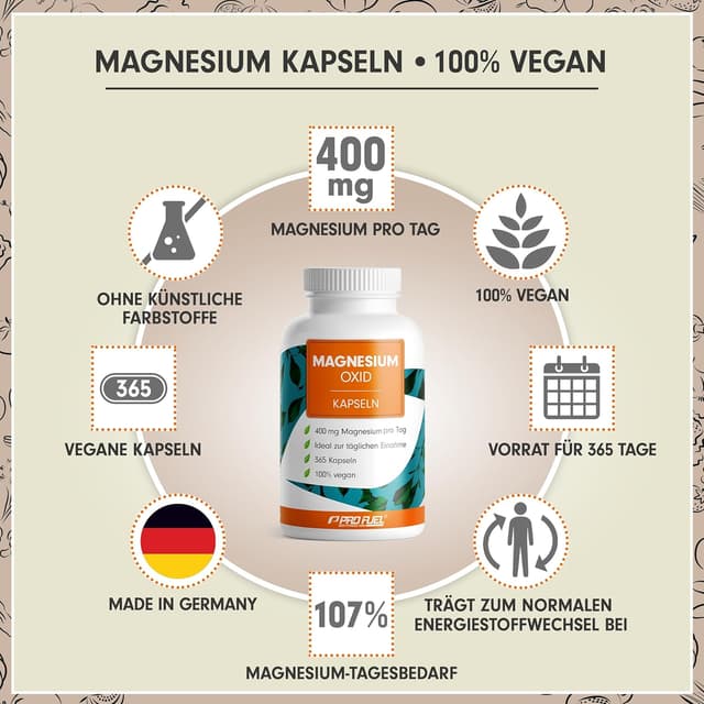 Detalle 2 de Magnesium Kapseln 365x 668 mg Magnesiumoxid