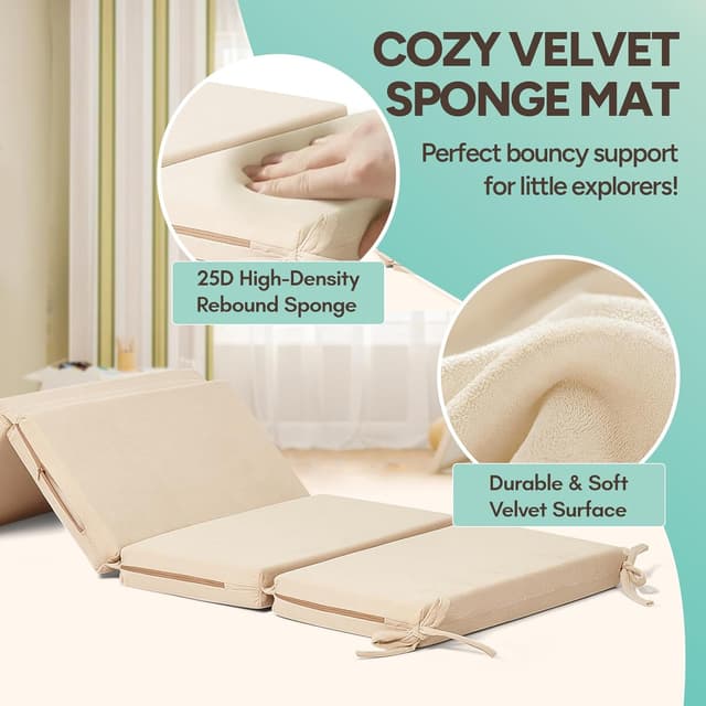 Thumbnail 1 de Indoor Klettergerüst ab 1 Jahr Montessori Kletterbogen mit Kissen