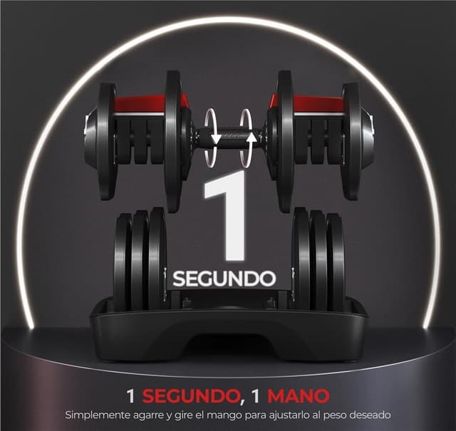 Detalle 2 de Yaheetech Mancuerna Ajustable 16 en 1 2–40 kg