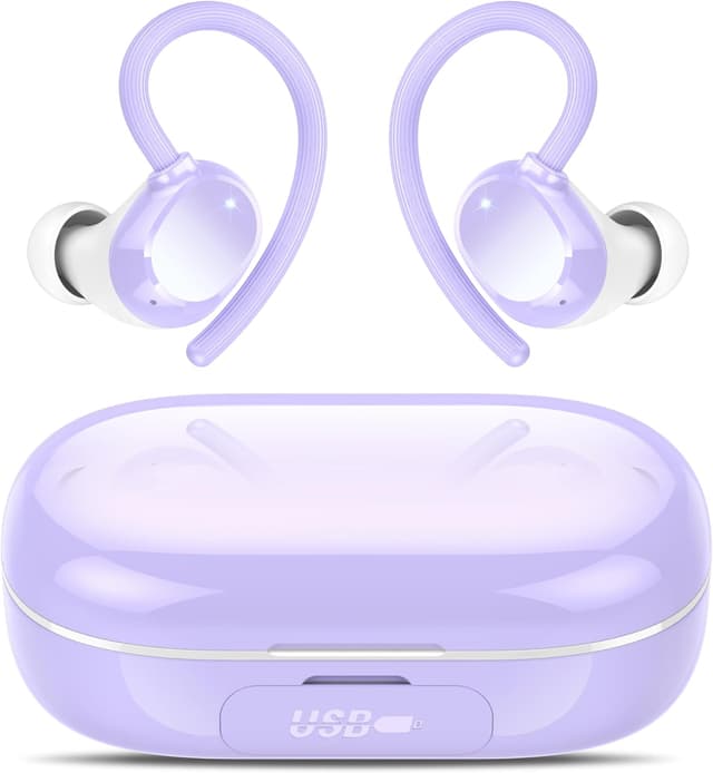 Detalle de Lekaby Bluetooth Sport-Kopfhörer Q22 (Bluetooth 5.3) mit ENC-Mikrofon, IPX7 und langer Akkulaufzeit