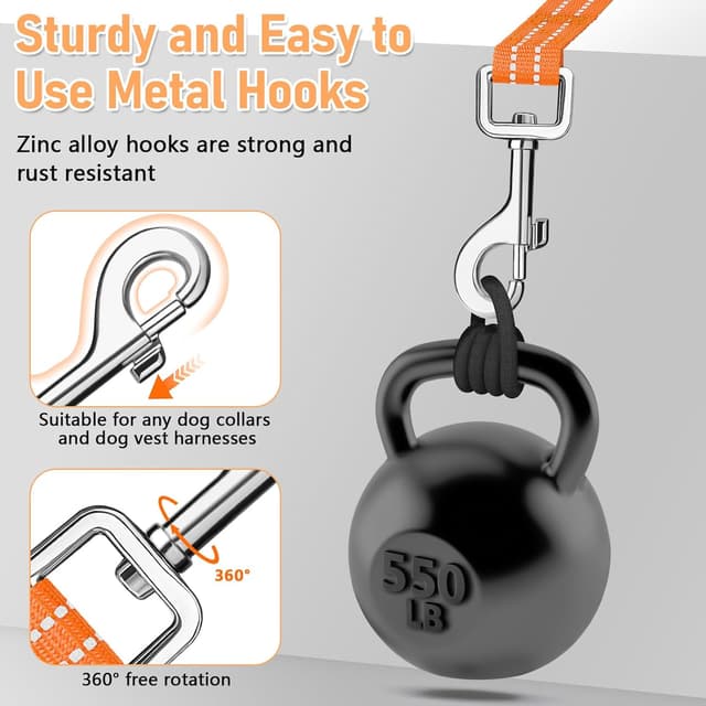 Detalle de X XBEN Long Line Dog Lead (25M / 82FT) – Reflective, Lightweight with Soft Padded Handle