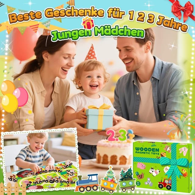 Thumbnail 6 de Montessori Spielzeug Magnetic Zug 10 Teile