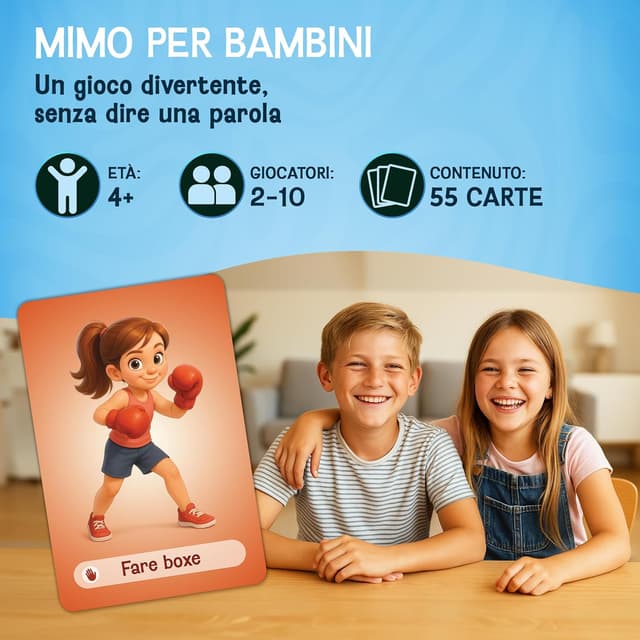 Detalle 2 de Mimo per bambini — Gioco di mimica per età 4–9 anni 🎲