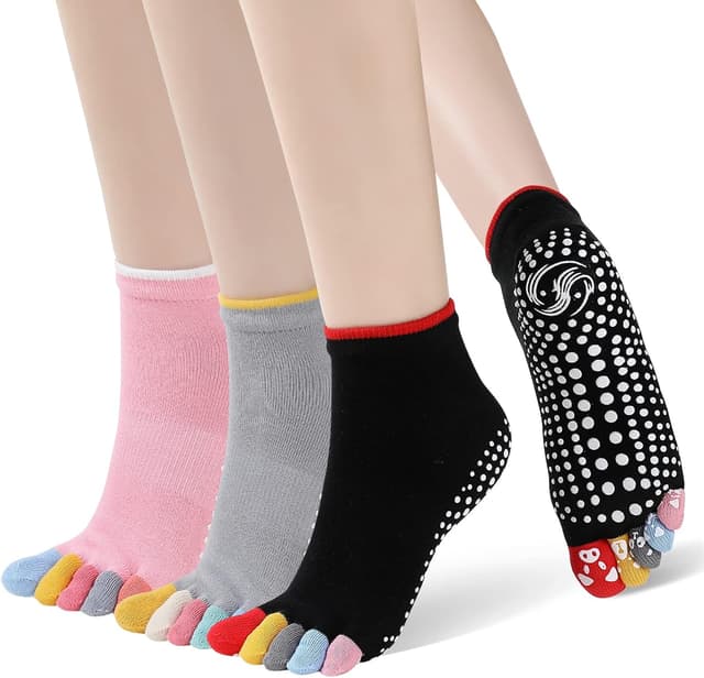 Imagen de PUTUO Calcetines de Yoga con Dedos 3 pares en OfertitasTOP