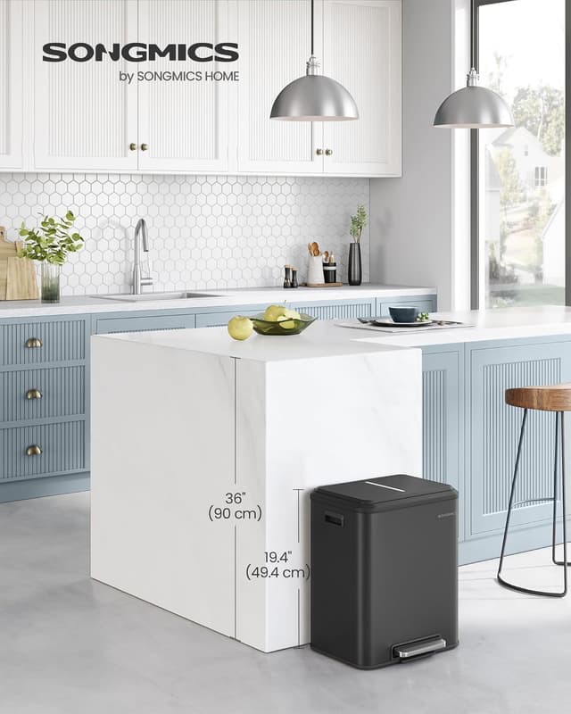 Thumbnail 1 de SONGMICS LTB556B02 2 x 30 L double kitchen bin