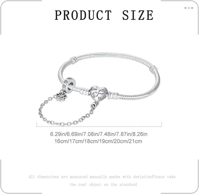 Detalle 2 de BOIGEGU Damen-Armband versilbert mit Herz-/Schlangen-Glieder-Design und Kronen-Verschluss