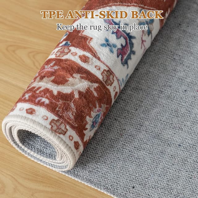 Thumbnail 5 de Vamcheer Alfombra Vintage Antideslizante y Lavable 🏡 160x230 cm