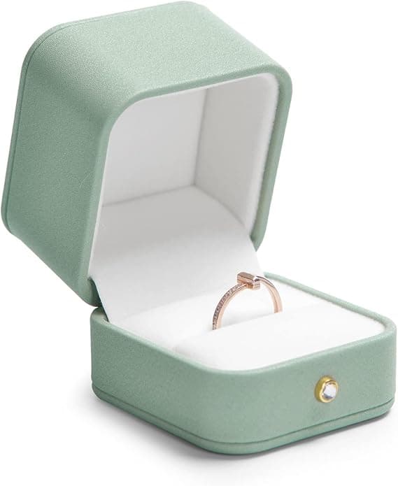 Imagen de Papten Caja para Anillos y Joyas de Boda 💍 Verde en OfertitasTOP