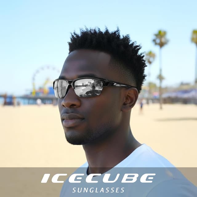 Detalle de ICECUBE AVENTO Sport-Sonnenbrille mit Polarisierung, UV400-Schutz und Anti-Rutsch-Funktion (für Herren & Damen)