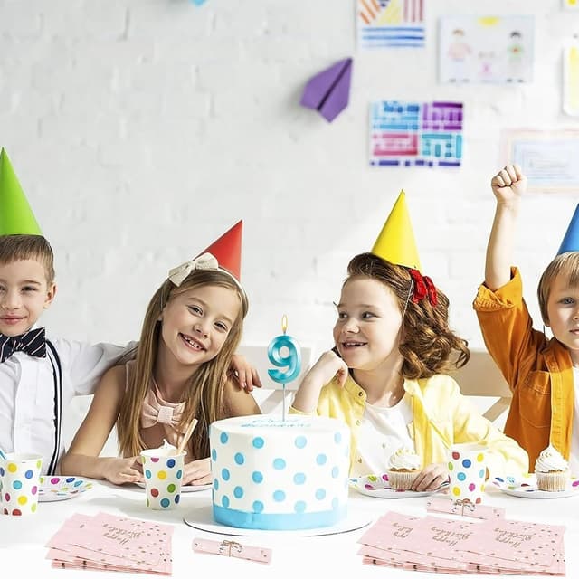 Detalle de Yiran 3D Birthday Candles Blue Number 50th (2-piece set, cake topper)