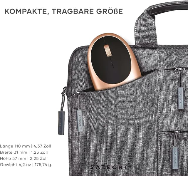 Detalle de SATECHI M1 kabellose Bluetooth-Computermaus (USB‑C wiederaufladbar) – Gold
