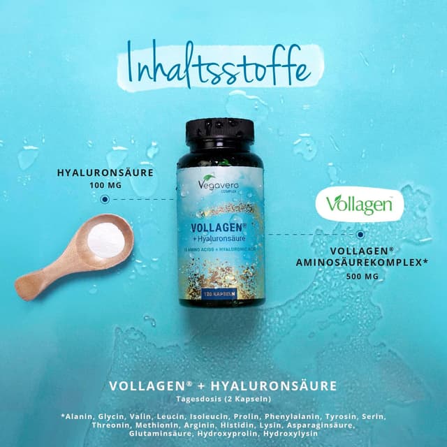 Detalle de Vegavero Vegane Kollagen Kapseln hochdosiert