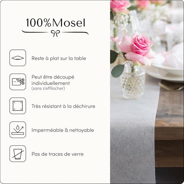 Thumbnail 5 de 100%Mosel Chemin de table 30 cm x 25 m đź§»