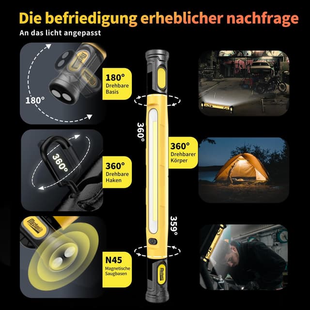 Detalle 2 de Werkstattlampe 3000LM 5200mAh LED Akku