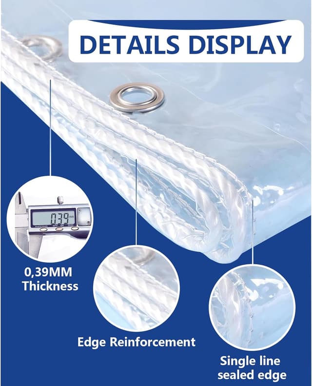 Detalle de Plane wasserdicht transparent 3x3m mit Ösen