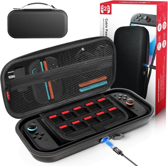 Detalle de Charge Inside Case for Nintendo Switch 2, 10‑slot carry case