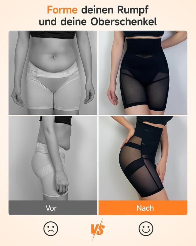 Detalle de YADIFEN Shapewear Bauchweg-Unterhose mit hoher Taille und Bein – Miederhose/Shorts gegen Bauch und für ein formteres Hinterteil
