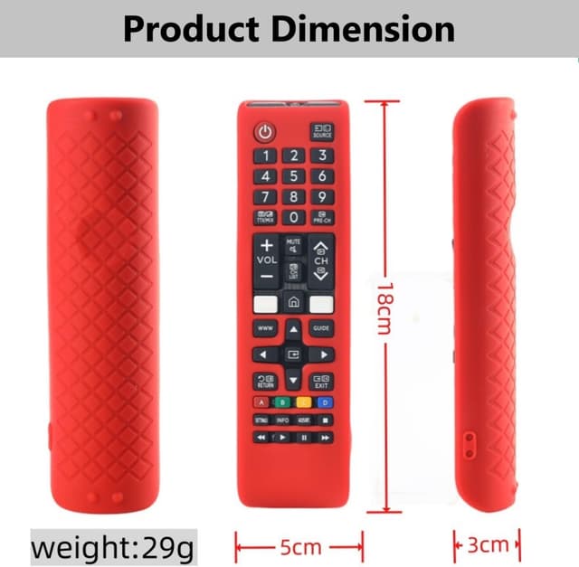 Detalle 2 de Silicone Remote Cover for Samsung Smart TV remotes (AA59-00786A / BN59-01315B etc.) with anti-slip grip and anti-lost lanyard