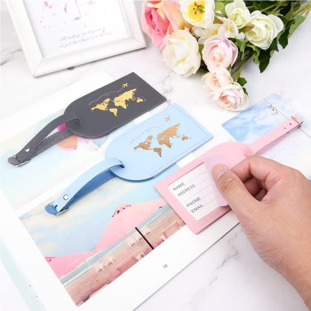 Thumbnail 5 de flintronic Étiquettes de bagages 2 pièces cuir