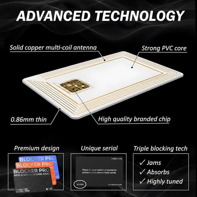 Thumbnail 2 de Shield Wall Blocker PRO Triple Blocking RFID & NFC Protection Card (2 pack) – Anti-theft for bank, debit, credit, ID & passports – Coral Orange