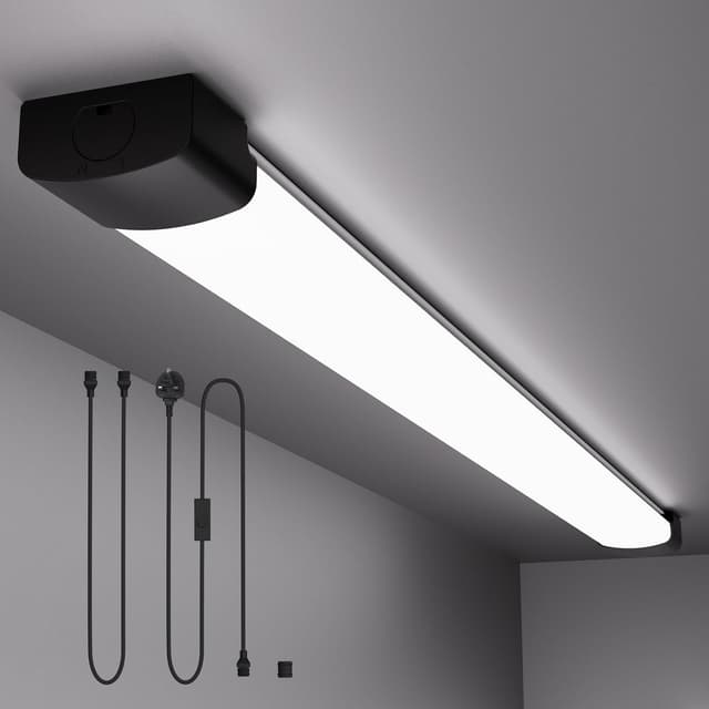 Detalle de Amdelne 6000K 1.4FT LED Batten Light (16W) with Plug, IP65 connectable strip for garages and workshops