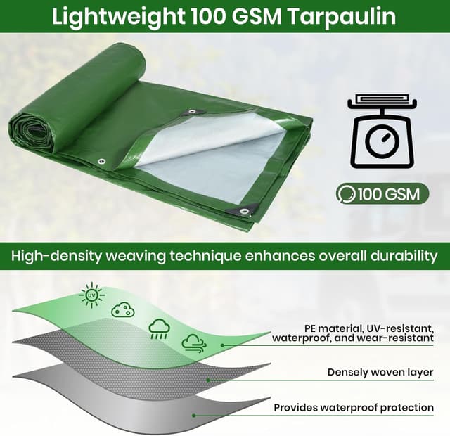 Thumbnail 1 de Velway Tarpaulin 3m x 4m 100gsm waterproof tarp