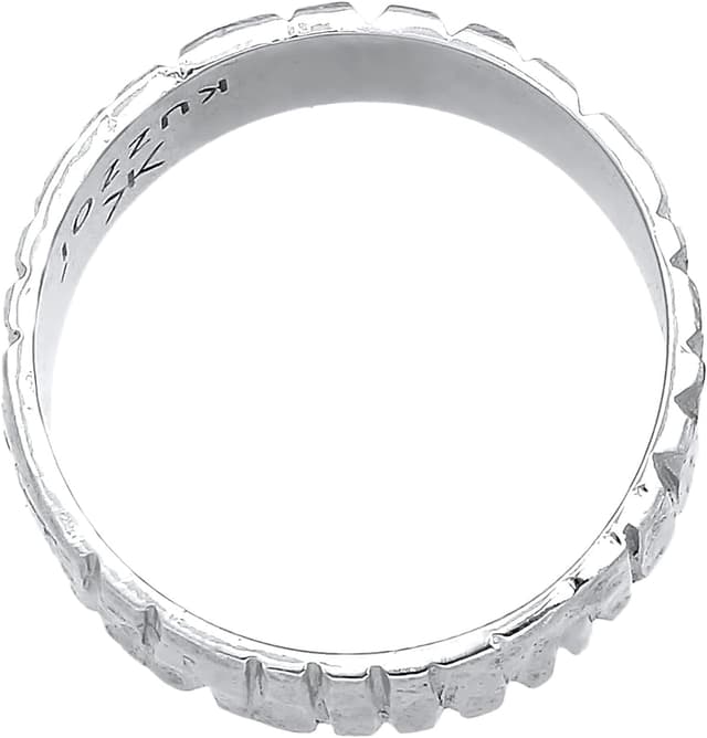 Detalle de Kuzzoi Bague pour homme massive en argent 925 martelé – design vintage structuré, largeur 9 mm (tailles 60 à 66)