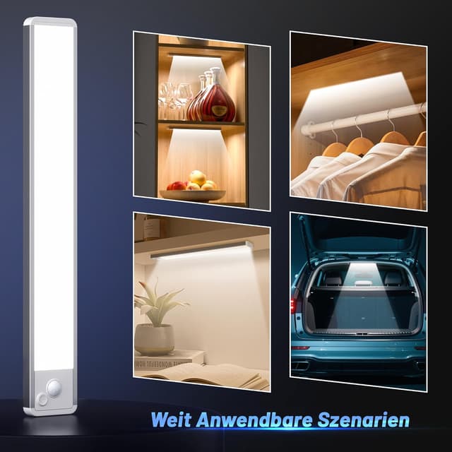 Thumbnail 6 de GWULC Schrankbeleuchtung 2700K Warmweiß (20 cm) – 3er-Set mit Bewegungsmelder