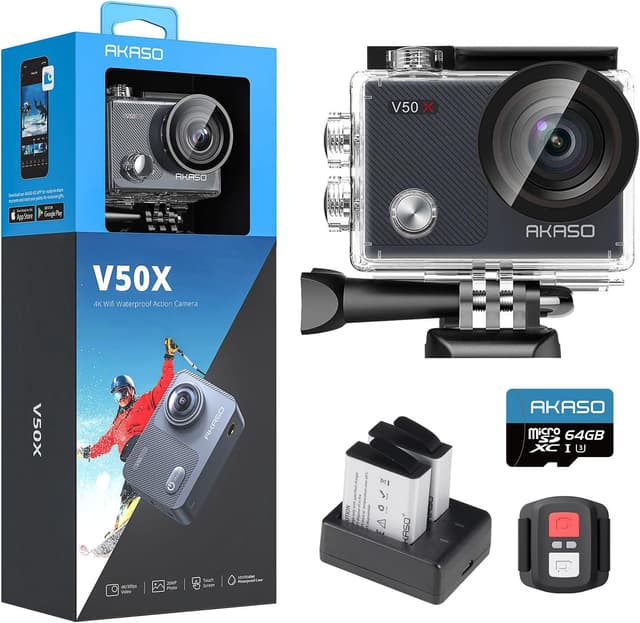 Imagen de AKASO V50 X 4K action camera with 64GB en OfertitasTOP