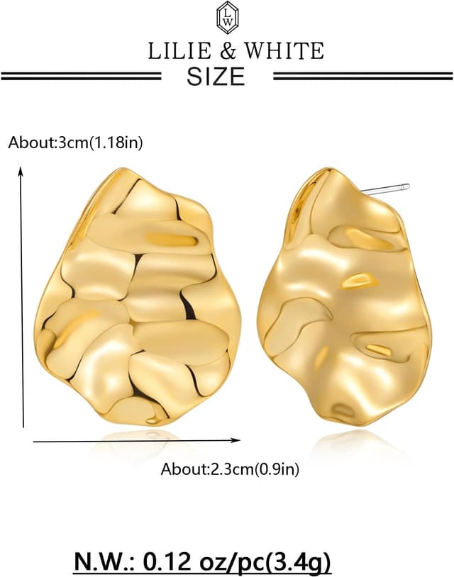 Thumbnail 3 de LILIE&WHITE Orecchini Dorati Irregolari