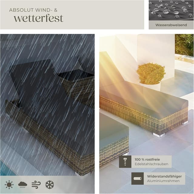 Thumbnail 6 de tectake Lounge 2er Sonnenliegen Natur