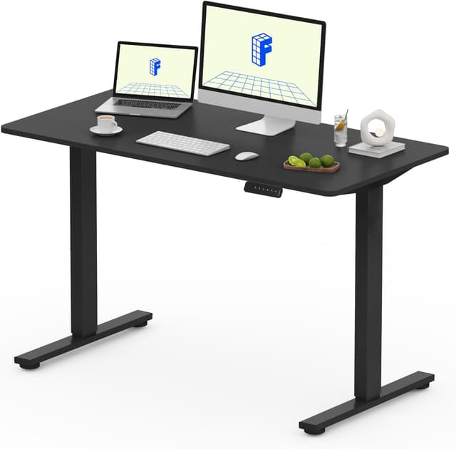 Detalle de FLEXISPOT Scrivania regolabile in altezza 120 x 60 cm con piano intero e anti-ostacoli (nero)