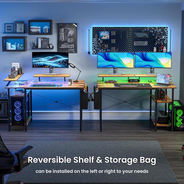 Detalle 2 de DOMSHOCT gaming desk 100×50cm with LED