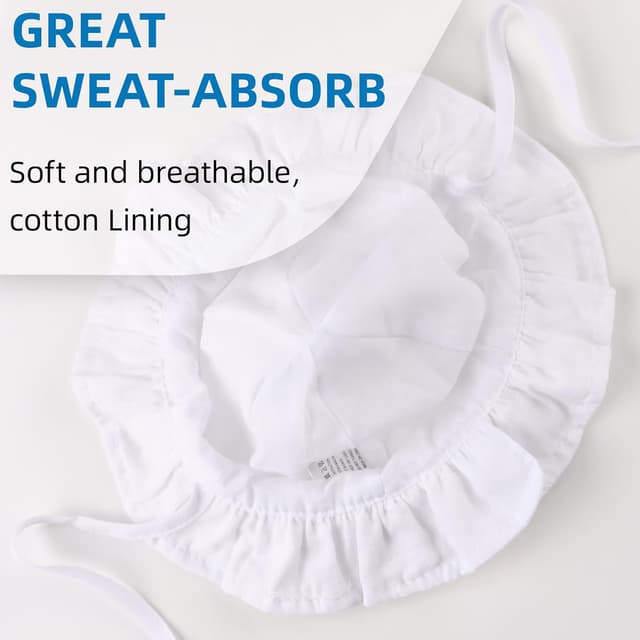 Detalle de XIAOHAWANG Baby Sommerhut Mädchen mit UV-Schutz, Baumwolle – mit Schleife & Bindebändern