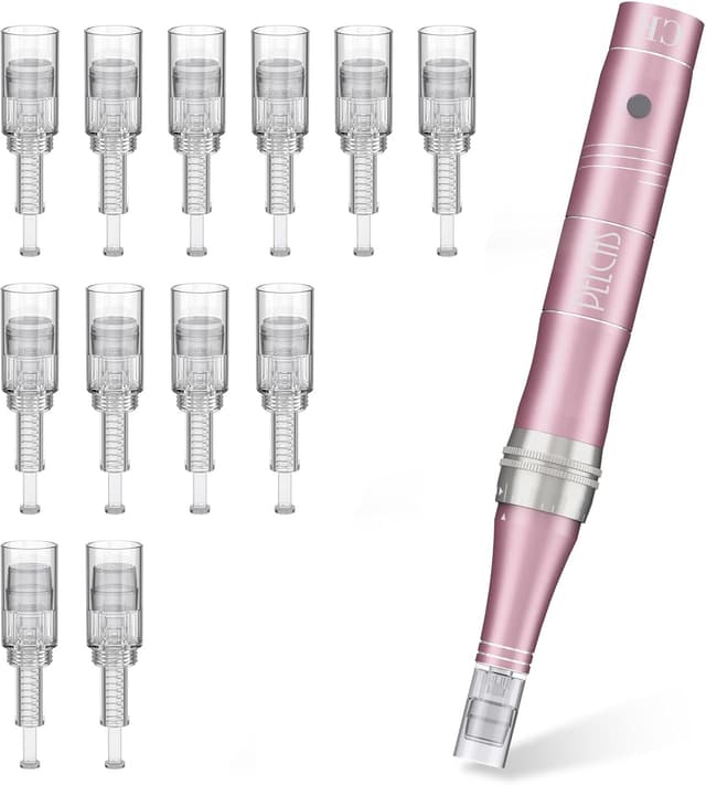 Detalle de PELCAS Derma Pen Mikroneedling Pen mit 12 Köpfen