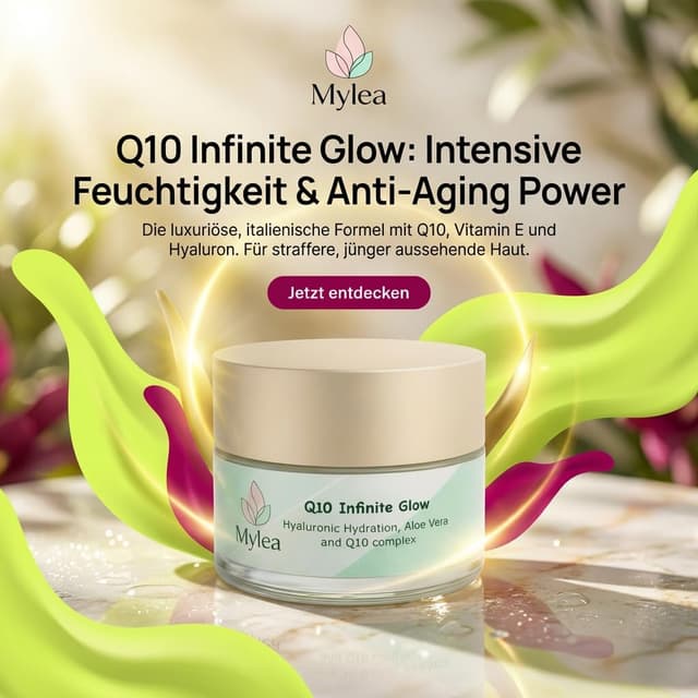 Detalle de Mylea Q10 Crema Viso Antirughe Nutriente 50 ml con Coenzima Q10, Acido Ialuronico e Aloe Vera