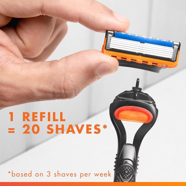 Detalle 2 de Gillette Fusion5 Men’s Razor with 8 blades (antifriction blades for up to 20 shaves per refill)