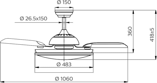 Detalle de Philips Ventilador de Techo Bliss LED 28W 🌬️, 2024