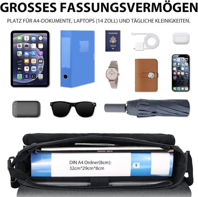 Thumbnail 4 de Leathario Umhängetasche 14 Zoll