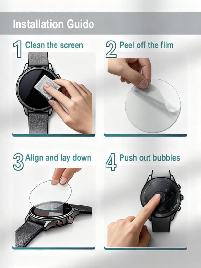 Thumbnail 6 de iDaPro screen protector for TicWatch Pro 5, 4 pack