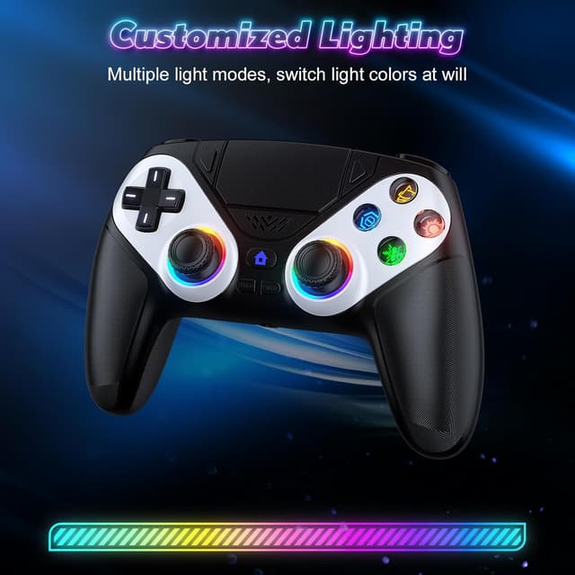 Detalle 2 de GGiking RGB Wireless Controller für PS5/PS5 Pro/PS5 Slim & PC – Bluetooth Gamepad mit Rückenpaddel, Turbo & Makro, Dual-Vibration