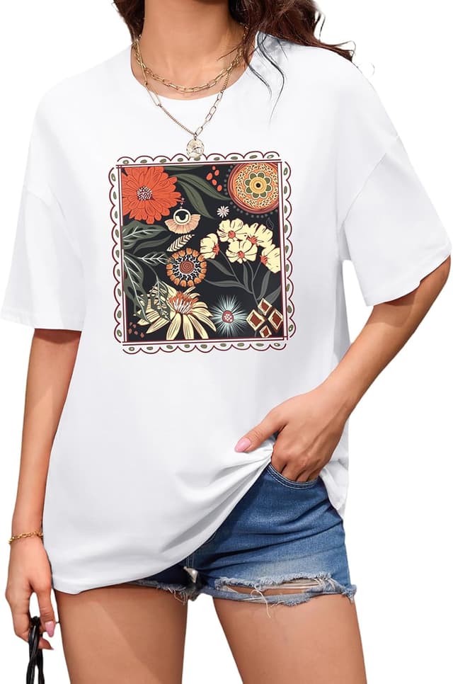 Detalle 2 de Xnova oversized graphic T-shirt for women