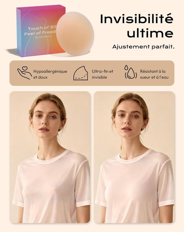 Thumbnail 2 de Cache-Tétons Femme Invisible 0,2 mm 8 cm